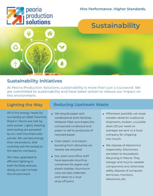 Click here to download the Peoria Production Solutions Sustainability Brochure