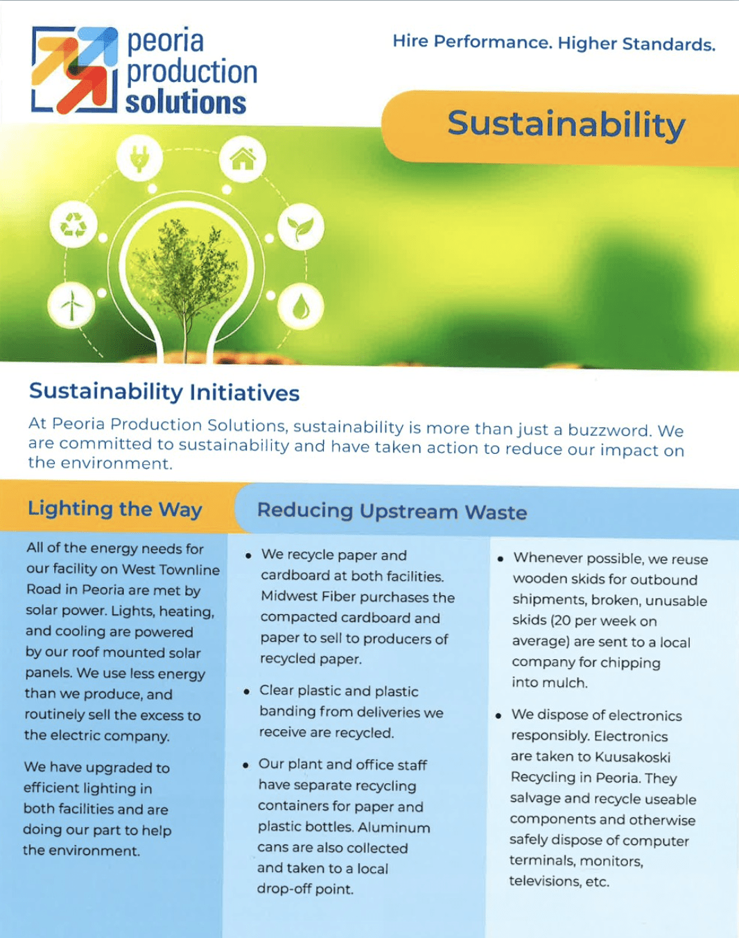 Environmental impact peoria production solutions